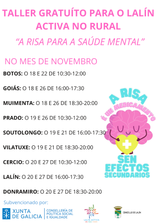 Imaxe: O LUNS COMEZA O TALLER “RISA PARA A SAÚDE MENTAL” DENTRO DO PROGRAMA “LALÍN ACTIVA NO RURAL”