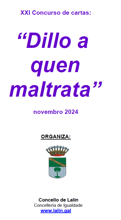 Imagen O PRAZO DE TRABALLOS PARA O XXI CONCURSO DE CARTAS “DILLO A QUEN MALTRATA” ESTÁ ABERTO ATA O 4 DE NOVEMBRO